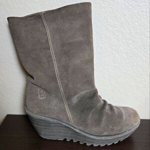 FLY London Women's Yara Boot, Slouchy Suede 39 US 8.5